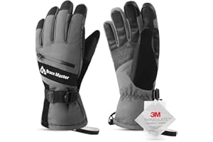 Brace Master Skihandschuhe Herren wasserdichte Touchscreen 3M Thinsulate Warme Winterhandschuhe Kaltes Wetter Schnee Handschuhe Eisfischen, Skifahren, Rodeln, Snowboard
