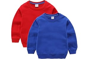 DCUTERQ Felpa Girocollo Bambino Manica Lunga in Cotone Ragazzo Pullover Top Moda Maglietta Sweatshirt Ragazzi Felpa Senza Cappuccio 1-8 Anni