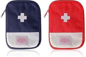 WHYCNJL 2 Piezas Botiquin de Primeros Auxilios Bolsa de medicamentos de Viaje Mini Bolsa de Primeros Auxilios Portátil Botiquín de Viaje para Situaciones de Emergencia en el Hogar Rojo y Azul