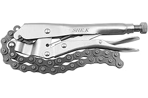 ZONADAH 9" 23cm Locking Chain Clamp Vise - Durable Steel Plier Locking Grip Wrench - Versatile Tool for Oil Filter, Pipe Cutting, and More - Vice with 18" 49cm Long Chain for Secure Holding