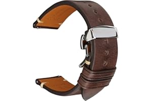 REZERO Cinturini Rilascio Rapido per Orologio, Cinturino in Pelle di Vitello, Cinghie, Fasce per Orologio, Bracciale Orologio in Pelle Morbida per Uomo Donna 18mm, 19mm, 20mm, 21mm, 22mm, 23mm, 24mm