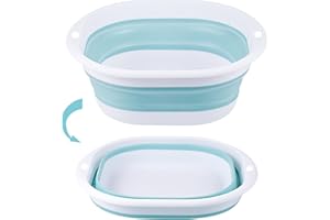 Yzpklhw Faltbare Waschbecken, 2,7 L Faltbare Waschschüssel, Tragbarer Faltschüssel, Faltbare Schüssel Camping, Klappbar Waschwanne Platzsparende Spülschüssel für Camping Küche Hause (blau)