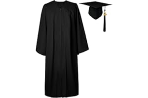 GraduatePro Toga y Birrete Graduacion Adulto Universidad 2024 Con flecos del mismo color Bachillerato Adulto Disfraz Regalo Unisex Mujer Hombre 12 Colores