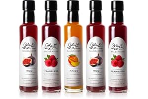 GLOSA MARINA 5er Gourmet Paket *MANGO, FEIGE, HIMBEERE* Crema Balsámica de Mango, Higo, Frambuesa - Balsamico Gourmet Essig Creme (5 x 250ml)