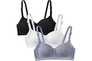 Sunvivid Teen Girl’s Sport Bra Cotton Wire Free Underwear with Adjustable Detachable Strap Training Bralette for 12-18 Years Girls and Women