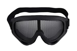Tbest Taktische Schutzbrille Mesh Airsoft Jagd Schutzbrille Stahllinsen Sonnenbrille Augenschutzbrille mit Verstellbarer Kopfband für taktisches Militär CS Game Shooting