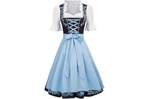 JASAMBAC Costume Dirndl allemand pour femme - 3 pièces - Pour la fête de la bière