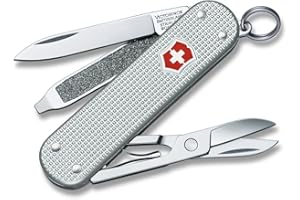 ‎VICTORINOX Victorinox Schweizer Taschenmesser, Klein, Classic SD Alox, Multitool, Swiss Army Knife, 5 Funktionen, Klinge, Nagelfeile