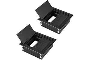 CUTEFLY 2 przepusty kablowe, na biurko, przepust kablowy, aluminiowy, kwadratowy przepust kablowy, na biurko, stół komputerowy (8 x 8 cm)