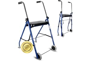 OrtoPrime Andador para Ancianos ROLLATOR 2 Ruedas Andadores Adultos - Andadores para Ancianos ORTOPÉDICO Tacataca Adultos - Caminadores para Mayores Con ASIENTO Andador Personas Mayores PLEGABLE