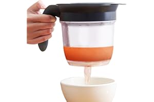 ULAWELLOR Utensili da cucina, colino e separatore di grasso, filtro per zuppe di olio, separatore di grasso per salsa a doppia filtrazione, per contenitori sani per la casa, la cucina