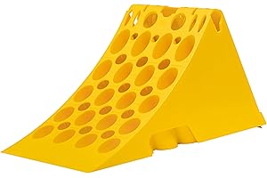 Ryme Automotive Calzo de Rueda R560 DIN 76051 | Plástico Amarillo, 470x224x200 mm, con Pletina Metálica Antideslizante | Seguridad para Camiones y Vehículos Industriales