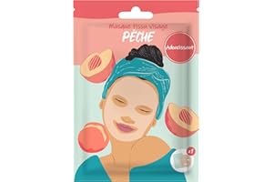 French Tendance - Masque Visage en Tissu Pêche - Soin Express en 10 Minutes - Peau Douce, Apaisée et Éclatante - Soin Hydratant, Skincare Visage - Imperfections, Hydratation Femme