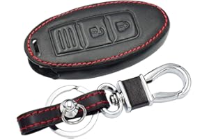 Happyit Custodia in Pelle per Chiavi Auto per Nissan 350Z Qashqai Kicks Tiida Pathfinder Murano Note Juke 3 Pulsanti