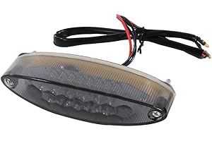 12V 28 LEDs Motorcycle Rear LED Tail Light, Keenso Universal Red LED Tail Brake Smoke Lamp Stop License Plate for Motorcycle Cruiser Bike ATV