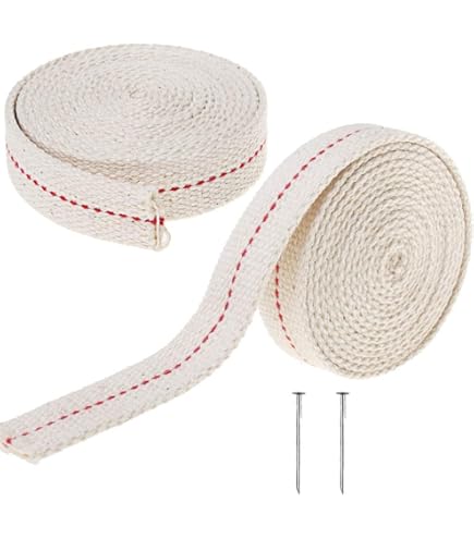 NKlaus 5 metri 12,5mm 100% cotone naturale stoppino lampada stoppino piatto stoppino lanterna stoppino per bruciatore olio lampada con paraffina purificata 1296