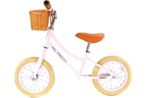 B BEST SPORTING Best Sporting Draisienne à partir de 1 an I Vélo rétro 12" I Roue Fille avec Panier et Sonnette I Rose I Vélo pour Enfant de qualité supérieure avec pneus pneumatiques I Vélo Vintage Ms. Pretty