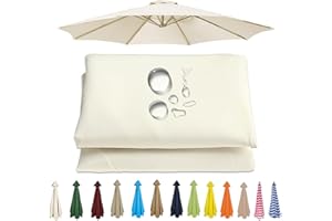 UWOBTN Toldo de Recambio de Sombrilla 2/2.3/2.5/2.7/3 Metros 6/8 Varillas Impermeable Cubierta de Repuesto para Sombrilla para Jardín, Patio, Piscina, Terrazas