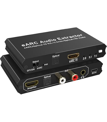 Tendak HDMI ARC Audio Extractor – Konverter Für Digital-/Analog-Audio Bis 192 KHz, Mit HDMI, Optisch, RCA & 3,5 Mm