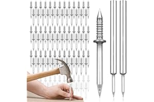 NAVESO 100pcs Double-Head Skirting Thread Seamless Nail, Skirting Line Without Marks Nail, Sécurité Invisibles Avec Clous à Double tête, with Socket Tool
