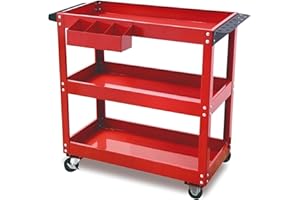 JOMAFA Carro DE 3 BANDEJAS con Soportes para Herramientas Y Sprays, Botes, ETC, Color COJO