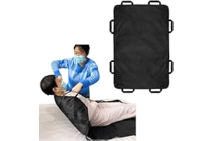 NEPPT Letto Posizionamento Tappetino Trasferimento Coperta Trasferimento Scorrevole con maniglie per letti ospedalieri Coperta Trasferimento Scorrevole per pazienti costretti a letto 55 "X 36" (nero)