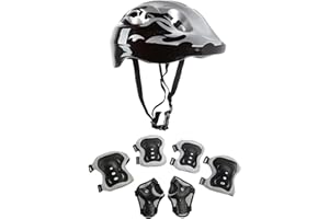 NICERAM Equipo protección para Casco Bicicleta, Casco Ajustable para niños, Rodilleras, Coderas, patineta para Bicicleta, protección para Patinete para niños 5 a 13 años, niñas, 7 Piezas
