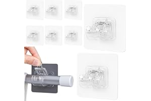 Minnhua 8PCS Supporto per Bastone per Tenda Senza Foratura Autoadesiva Staffa per Asta Tende Supporti per Ganci Trasparente Staffa per Asta per Tende da Parete Muro per Bagno Cucina Hotel