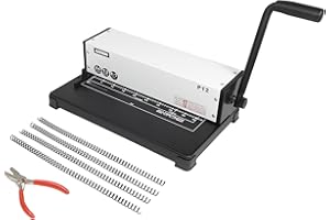 RAYSON Encuadernadora Manual de Espiral, 46 Agujeros Redondos, Perfora 12 Hojas, A4, Paso 4:1, P12