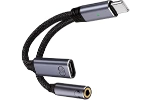 Auravale USB C till Jack 3,5 mm 2-i-1 hörlursadapter för audio snabbladdning