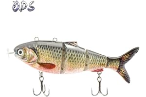ODS LURE ODS Señuelo Robótico para la Pesca, Señuelo de Pesca Eléctrico Auto-Nadador de 5,12" Señuelo segmentado con Anzuelos Agua Dulce Agua Salada