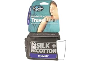 CAMELBAK Sea to Summit ASLKCTNMUMMYNB Saco sábana seda/algodón momia Azul Marino Mixte, Bleu Marine, 185 x 92 cm