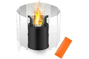 FUNRELAXER Fornello da Campeggio Antivento Pieghevole in Alluminio per Esterno ed Escursioni - Parabrezza per Campeggio (12 Piatti)