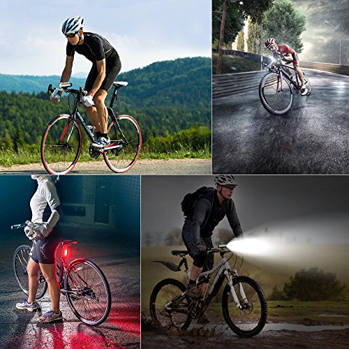 LED Fahrradbeleuchtung, AQV Premium Qualität Fahrradlampe LED Fahrrad Licht Set, 380 Lumen Fahrrad Lichter Installationssatz, LED Frontlicht & Rücklicht Camping und täglichen Gebrauch - 6