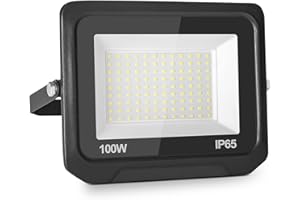 bapro 100W 10000LM Außenstrahler LED Fluter IP65 Wasserdicht 6500K Tageslichtweiß Outdoor-Sicherheitsleuchte Extraflach Flutlicht LED Strahler Außen für Garten, Garage, Hof, Sportplatz