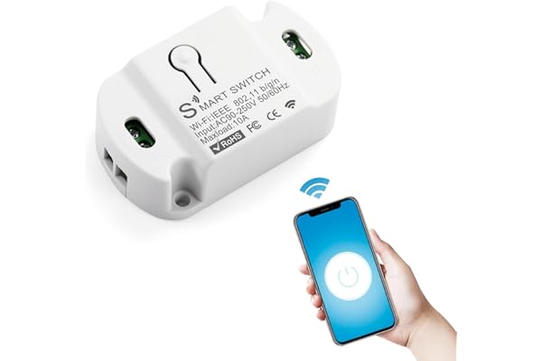 HNCY 1 Pièces Interrupteur Connecté avec Alexa, Interrupteur Wifi Smart Life, Interrupteurs Intelligents Connecté avec Smart Life/Tuya APP, Wifi Interrupteurs Connectés Alexa/Google Home