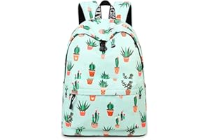 YANAIER Water resistant School Backpack for Girls Teens Cute Print Bookbag Laptop Backpack Women Travel Casual Daypack