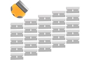 CICIING 25 Stück 40mm*20mm Ceranfeldschaber Ersatzklingen, Schaber Klingen, Edelstahl Ceranfeldschaber Klingen für Glasschaber, Ceranfeld, Herd Schaber (Silber)