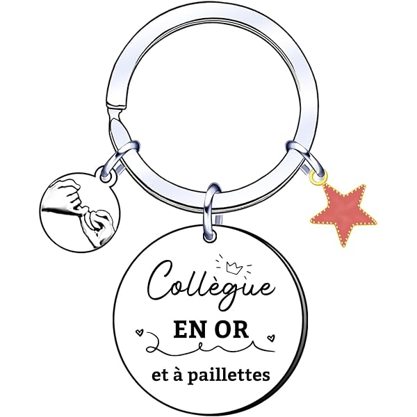 Porte-clés Cadeau Départ Collègue - Alliage Argenté - Message Personnalisé - Cadeau Travail Femme Ou Amie
