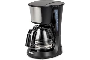 GEEPAS 750ml Filter Coffee Machine | Fast Brewing 600W Coffee Maker for Instant Coffee, Espresso, Macchiato & More | Keep Warm & Anti-Drip Function Reusable Nylon Filter, Black