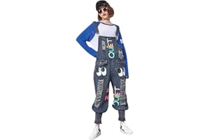 Bigassets Donna Jeans Salopette Senza Maniche Tute Pagliaccetto