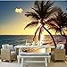 Produktbild Weaeo Benutzerdefinierte 3D Fototapete Wohnzimmer Meer Sonnenaufgang Sonnenuntergang Küste Strand Kokospalmen Natur Landschaft Wandbild Papier Wandmalerei-200X140Cm
