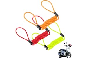 PDDENALITY 3 Pcs Disc Lock Reminder Cable, Reminder Spring Cable for Motorcycle Disc Lock, Motorbike Accessories, Motorcycle Accessories for Alarm Disc Brake Lock Warning Cable Anti Heft Spring Reminder Coil
