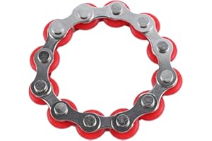 EBEET TOYANDONA Roller Kette Zappeln Spielzeug Fahrrad Kette Dekompression Spielzeug für Erwachsene (Rot)