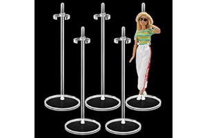 LACHT 5 Pièces Support de Présentoir de Poupée En Plastique, Support de Poupée Réglable Titulaire, Transparent