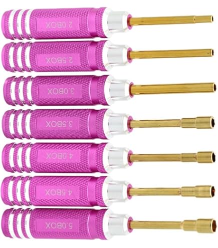 Set Tournevis Hexagonaux INJORA 7 Pièces - 0.9 à 3.0mm Pour RC Voitures, Drones - Acier HSS, Manche Mojeté