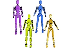 YAWDIL 4Pcs 3D Printed Action Figure Lucky 13 Articulated Robot Dummy Action Figures T13 Action Figure 3D Printed Multi-Jointed Movable Robot Action Figure Desktop Decorations Game Gift for Children Adult