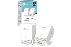 TP-Link PG1200 KIT Advanced Protocol G.hn 1200 Mbps Powerline Adapter Kit, 1+1 Gigabit Ethernet Port, Power Save, Powerline WiFi Extender, Not Works with HomePlug AV/AV2, 8K Streaming, Plug & Play