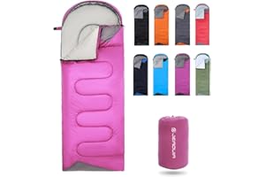 HAO BOSCH Sleeping Bags for Adults Cold Weather - 20 Degree Backpacking Lightweight Waterproof for Girls Boys Mens Teen Women for Camping Hiking Outdoor Travel Hunting with Compression Bags(Purple)