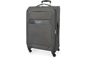Roll Road Royce Maleta mediana Gris 43x66x26 cms Blanda Poliéster Cierre combinación 64L 2,6Kgs 4 Ruedas Extensible